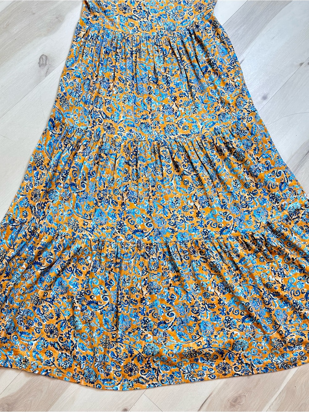 Peruvian Connection sleeveless tiered maxi dress Sz M cottage-core ruffled skirt - Picture 3 of 10